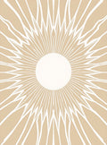 Minimalist Beige Sunburst Rays Rug