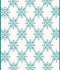 Teal Floral Lattice Art Deco Rug