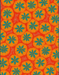 Orange Teal Floral Burst Collage Rug