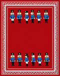 Red Blue Whimsical Nutcracker Soldiers Rug