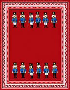 Red Blue Whimsical Nutcracker Soldiers Rug