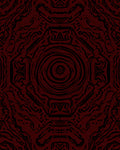 Dark Crimson Abyssal Swirl Rug