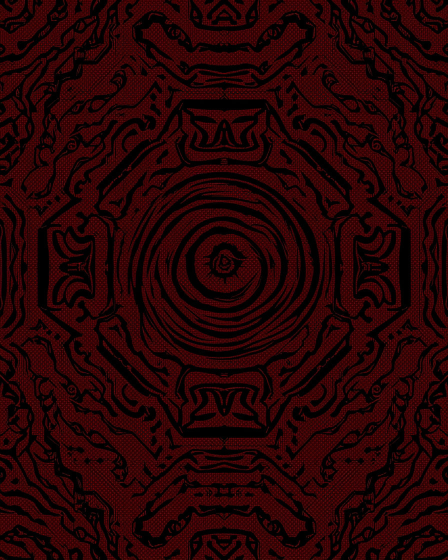 Dark Crimson Abyssal Swirl Rug