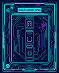 Blue Neon Circuit Command Center Rug