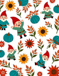 Whimsical Autumn Gnomes and Sunflowers Rug