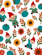 Whimsical Autumn Gnomes and Sunflowers Rug