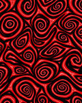 Bold Red Swirl Abstract Rug