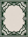 Emerald Scroll Floral Oval Frame Rug