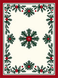 Classic Green Pine Wreath Flower Rug