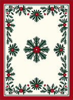 Classic Green Pine Wreath Flower Rug