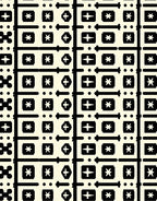 Cream And Black Geometric Star Medallion Rug