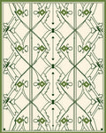 Art Nouveau Green Diamond Vine Rug