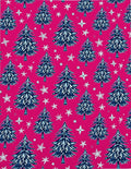 Vibrant Pink Evergreen Starry Night Rug