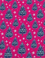 Vibrant Pink Evergreen Starry Night Rug