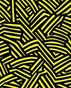 Bold Yellow Black Intersecting Lines Rug