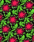 Vibrant Pink And Lime Abstract Floral Rug