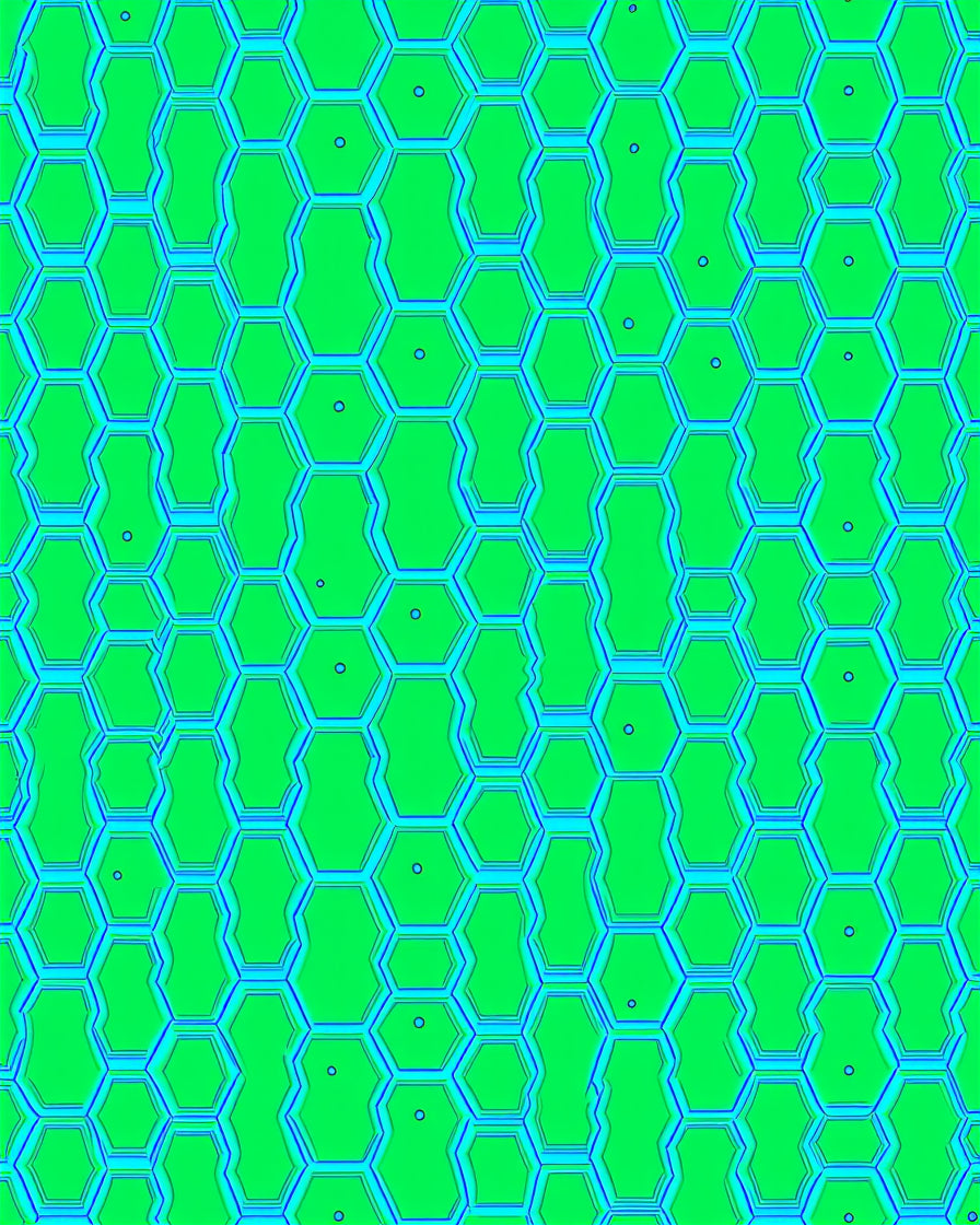 Vibrant Green Hexagonal Geometric Field Rug