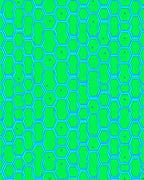 Vibrant Green Hexagonal Geometric Field Rug