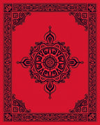 Crimson Medallion Border Rug