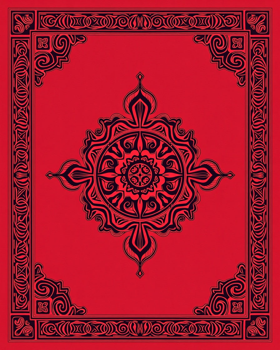 Crimson Medallion Border Rug