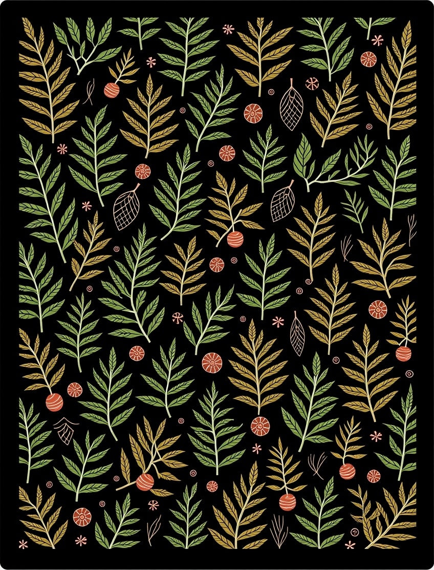 Botanical Sprigs Autumn Forest Rug