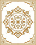 Golden Floral Sunburst Medallion Rug