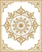 Golden Floral Sunburst Medallion Rug