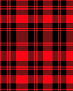 Red Black Plaid Traditional Check Rug