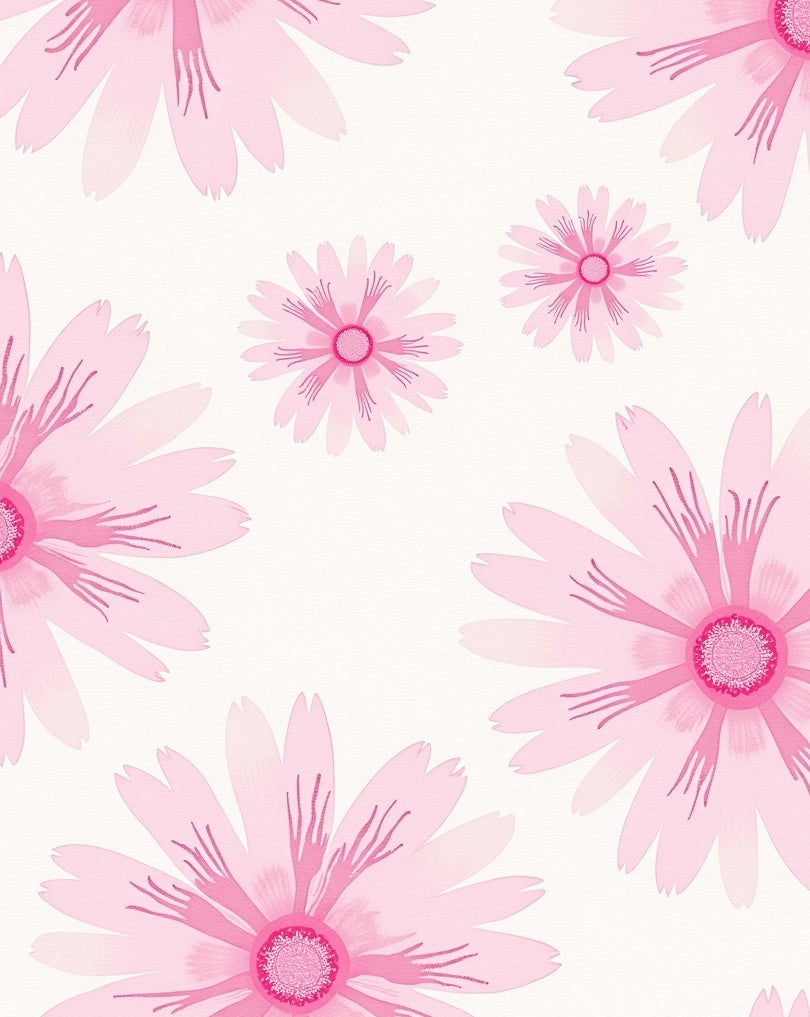 Pink Daisy Meadow Floral Arrangement Rug