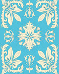 Ornate Cream Leafy Scrollwork Rug