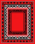 Bold Red Black Geometric Frame Rug