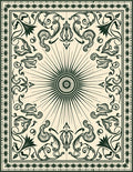Art Nouveau Sunburst Floral Cream Rug
