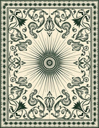 Art Nouveau Sunburst Floral Cream Rug