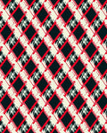 Bold Red Black Cream Diamond Plaid Rug