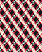 Bold Red Black Cream Diamond Plaid Rug