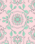 Pastel Pink Mint Floral Medallion Rug