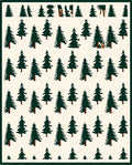 Forest Evergreen Tree Repeating Pattern Rug