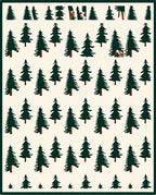 Forest Evergreen Tree Repeating Pattern Rug
