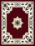 Crimson Floral Medallion Cream Border Rug