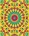 Vibrant Yellow Mandala Floral Art Rug