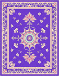 Vibrant Purple Floral Medallion Rug
