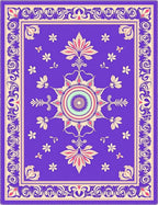 Vibrant Purple Floral Medallion Rug