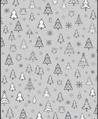Winter Woodland Pine Trees Snowflakes Rug