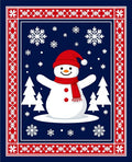 Festive Snowman Winter Scene Rug