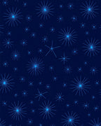 Deep Blue Radiant Starburst Cluster Rug