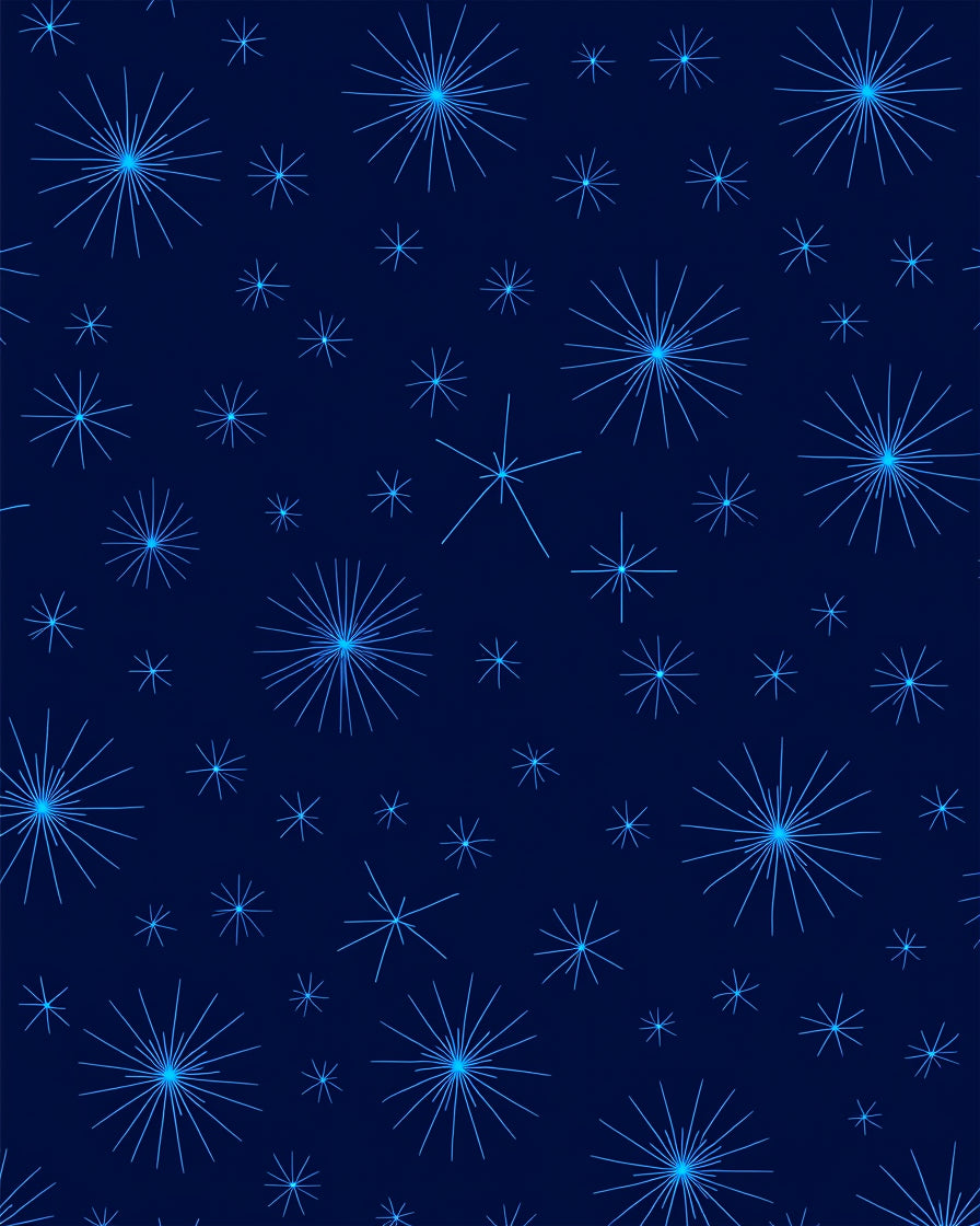 Deep Blue Radiant Starburst Cluster Rug