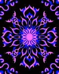 Vibrant Fuchsia Blue Swirl Medallion Rug