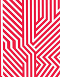 Crimson Geometric Maze Stripes Rug