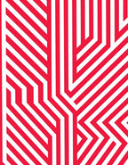 Crimson Geometric Maze Stripes Rug