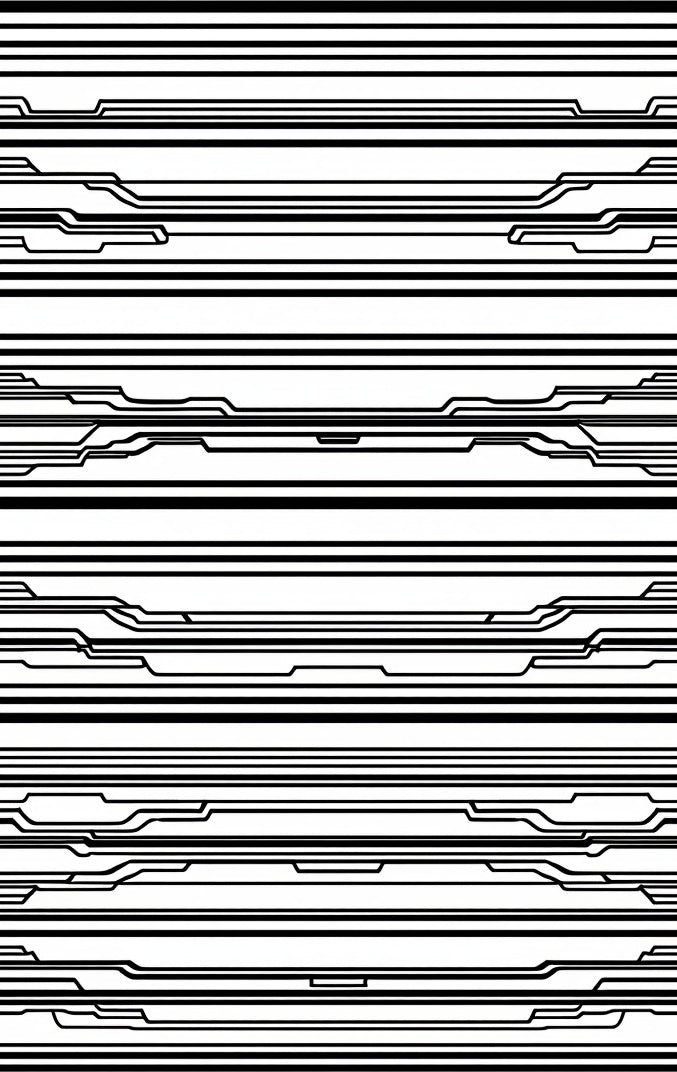 Abstract Black White Circuit Lines Rug
